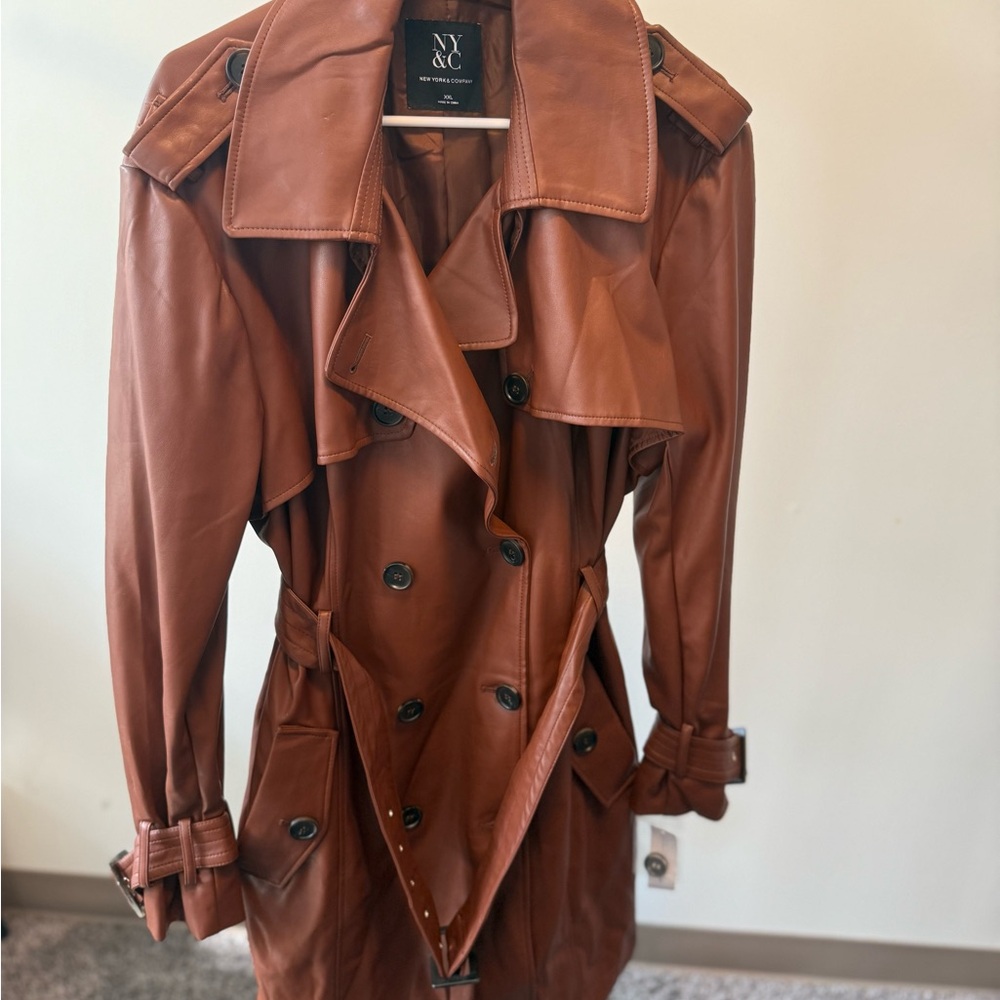 New York & Company Women's Tan Trench Coat